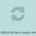 How to fix kb5032190 fails to install in windows