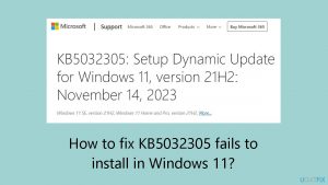 How to fix kb5032305 fails to install in windows