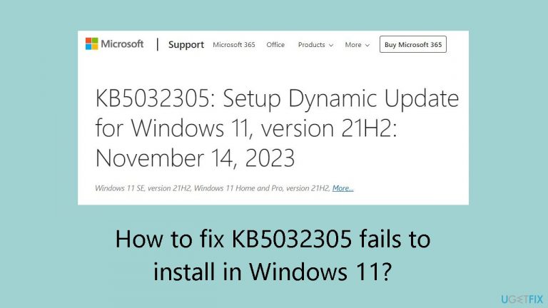 How to fix KB5032305 fails to install in Windows 11?