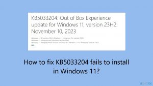 How to fix kb5033204 fails to install in windows