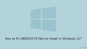 How to fix kb5033375 fails to install in windows