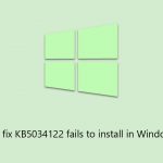 How to fix kb5034122 fails to install in windows