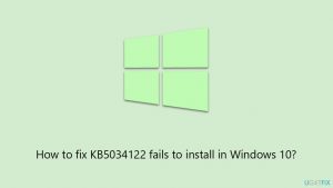How to fix kb5034122 fails to install in windows