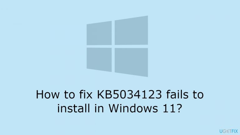 How to fix KB5034123 fails to install in Windows 11?