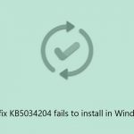 How to fix kb5034204 fails to install in windows
