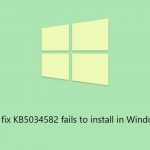 How to fix kb5034582 fails to install in windows