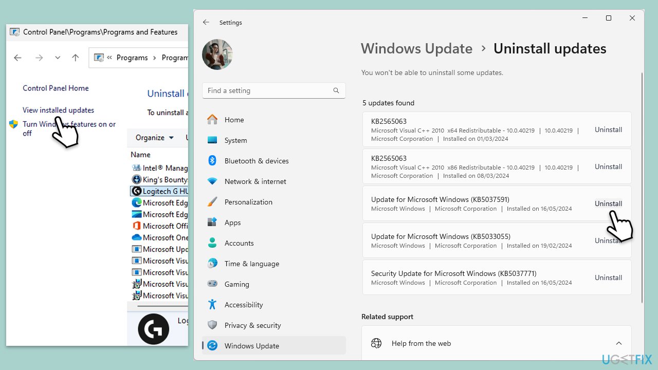 How to fix kb5037591 causes bsod in windows 11 uninstsall update copy