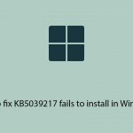 How to fix kb5039217 fails to install in windows copy