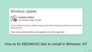 How to fix kb5046542 fails to install in windows
