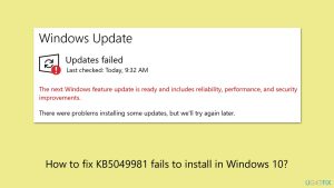 How to fix kb5049981 fails to install in windows