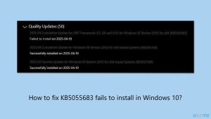 How to fix kb5055683 fails to install in windows