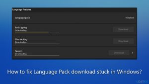 How to fix language pack download stuck in windows