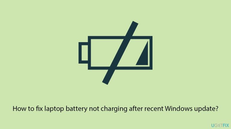 How to fix laptop battery not charging after recent Windows update?