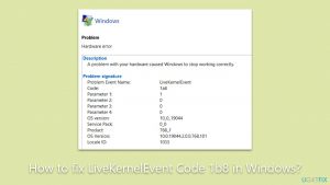 How to fix livekernelevent code 1b8 in windows