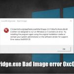 How to fix localbridge exe bad image error 0xc000012f