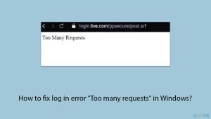 How to fix log in error too many requests in windows copy