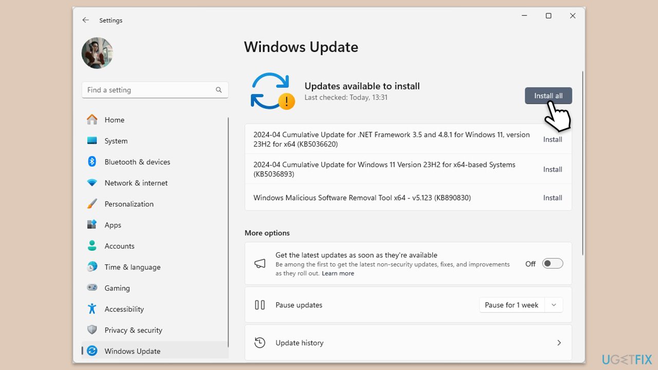 Install Windows updates