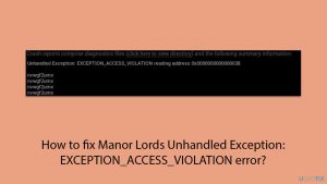 How to fix Manor Lords Unhandled Exception: EXCEPTION_ACCESS_VIOLATION error?