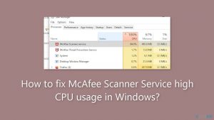 How to fix mcafee scanner service high cpu usage in windows