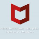 How to fix mcuicnt exe entry point not found error in windows