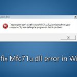 How to fix mfc71u dll error in windows