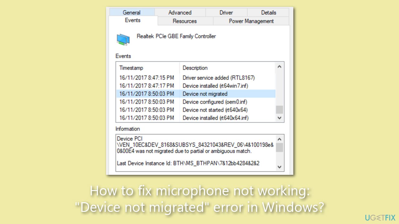 How to fix microphone not working: "Device not migrated" error in Windows?