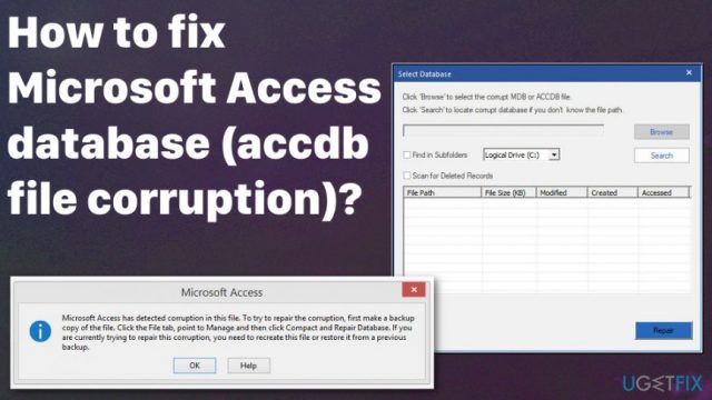 How to fix microsoft access databas accdb file corruption