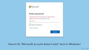 How to fix microsoft account doesnt exist error in windows