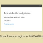 How to fix microsoft account login error 0x80048820 in windows copy
