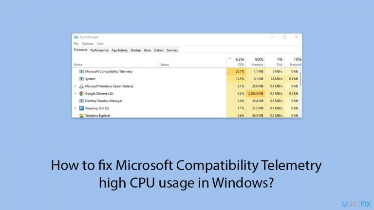 How to fix Microsoft Compatibility Telemetry high CPU usage in Windows?