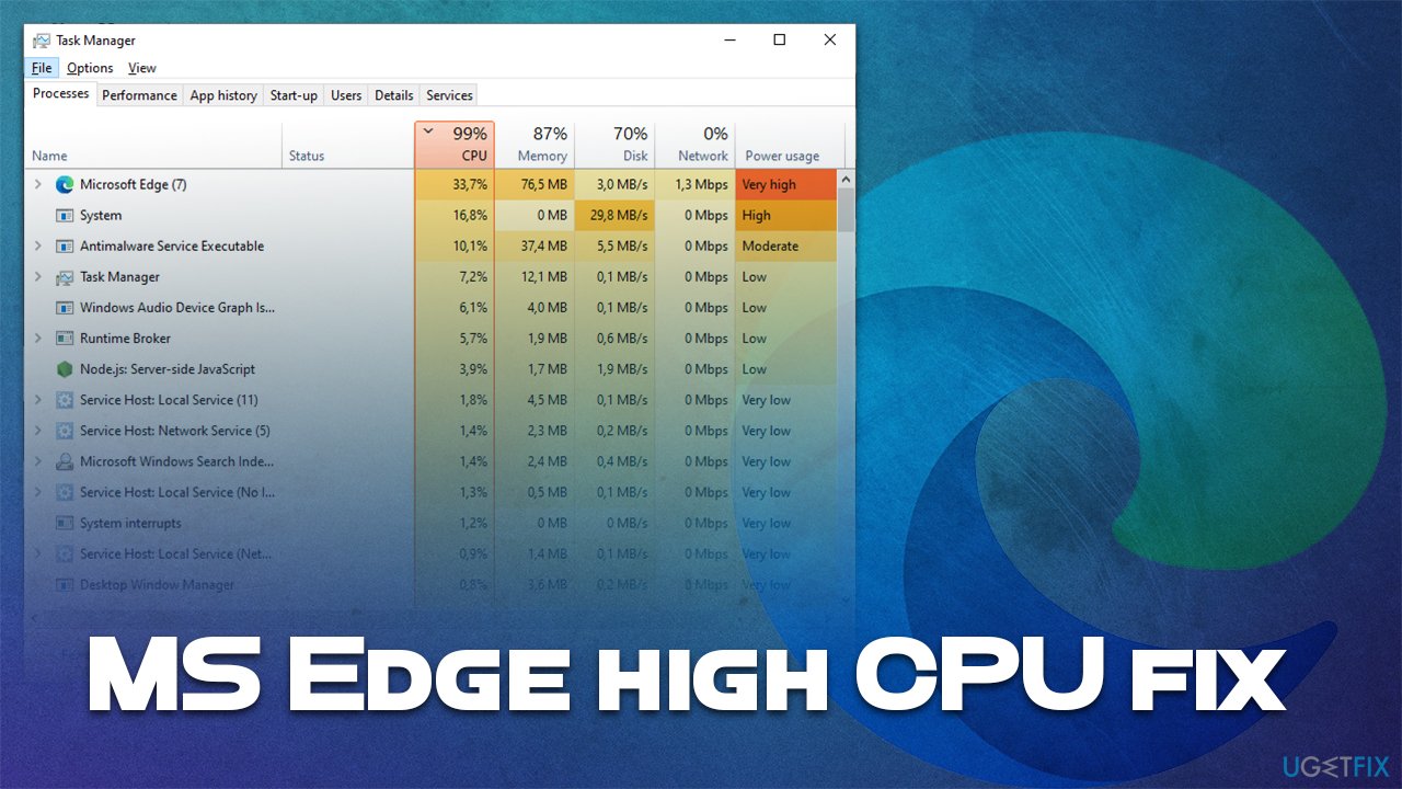 How to fix Microsoft Edge high CPU usage in Windows?