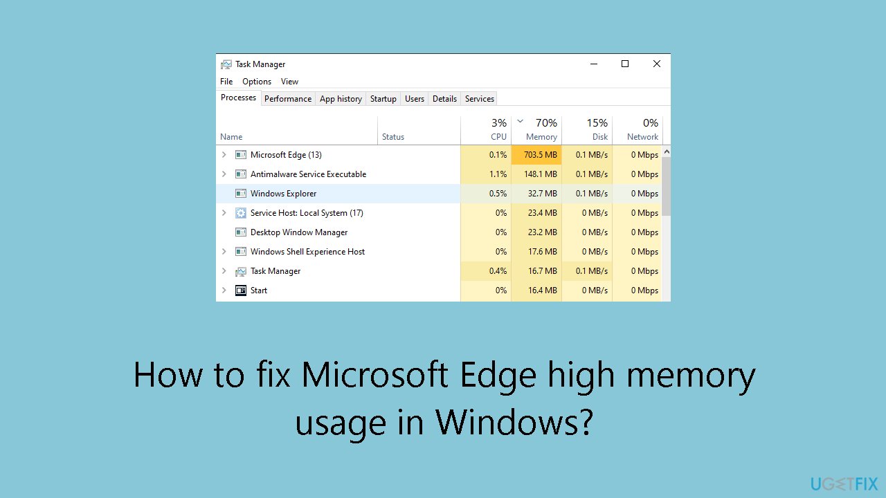How to fix Microsoft Edge high memory usage in Windows