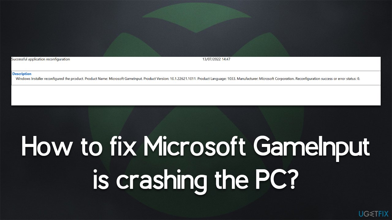 How to fix Microsoft GameInput is crashing the PC?