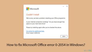 How to fix microsoft office error 0 2054 in windows copy