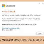 How to fix microsoft office error 30033 44 in windows copy