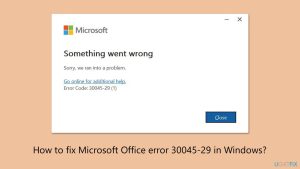 How to fix microsoft office error 30045 29 in windows