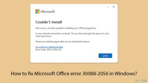 How to fix microsoft office error 30088 2056 in windows copy