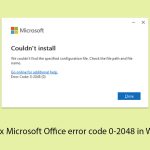 How to fix microsoft office error code 0 2048 in windows copy