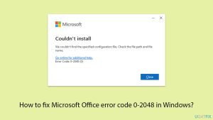 How to fix microsoft office error code 0 2048 in windows copy
