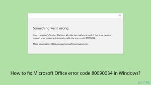 How to fix microsoft office error code 80090034 in windows copy