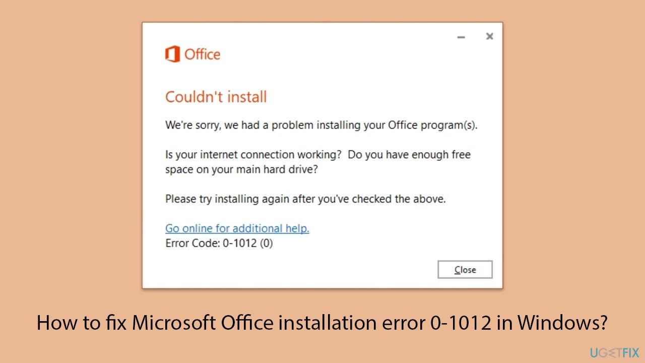 How to fix microsoft office installation error 0 1012 in windows copy How to fix microsoft office installation error 0 1012 in windows copy