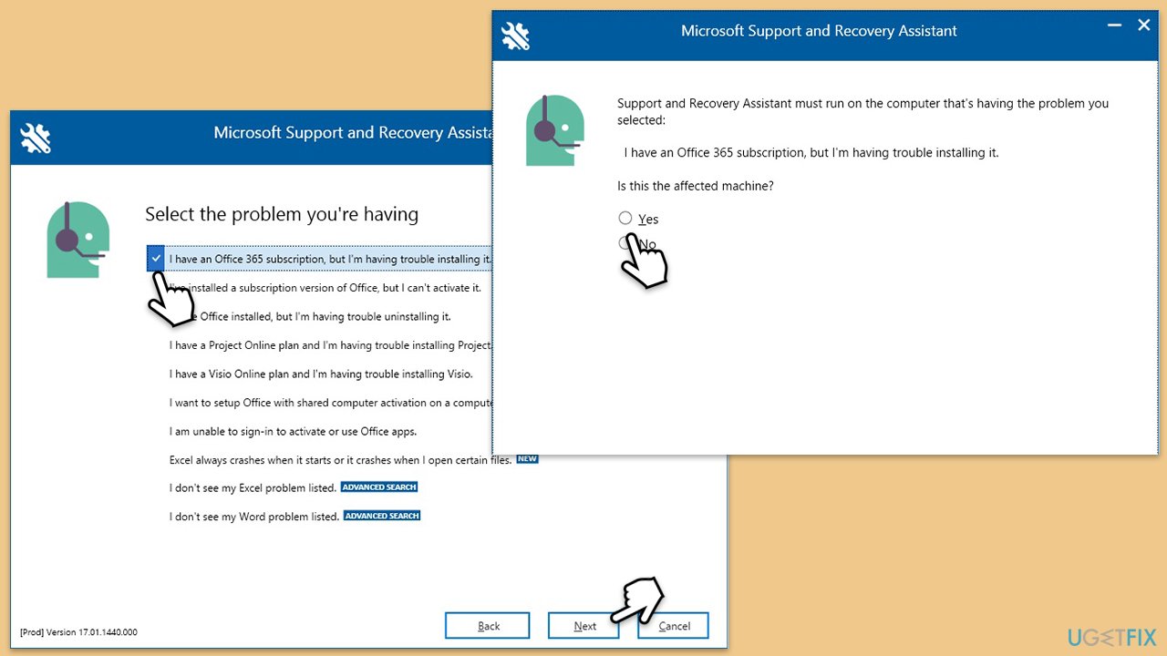 Use Microsoft Support and Recovery Assistant