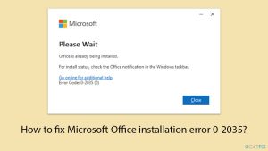 How to fix microsoft office installation error 0 2035 copy
