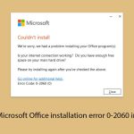 How to fix microsoft office installation error 0 2060 in windows copy