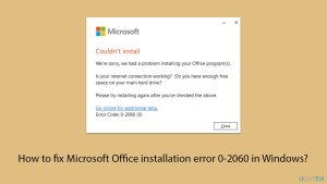 How to fix microsoft office installation error 0 2060 in windows copy