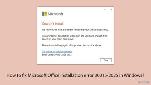How to fix microsoft office installation error 30015 2025 in windows copy