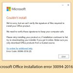 How to fix microsoft office installation error 30094 2016 in windows copy