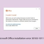 How to fix microsoft office installation error 30183 1011 in windows copy