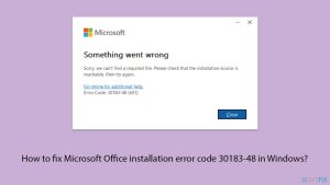 How to fix microsoft office installation error code 30183 48 in windows copy