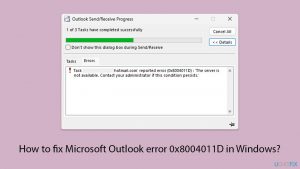 How to fix microsoft outlook error 0x8004011d in windows copy